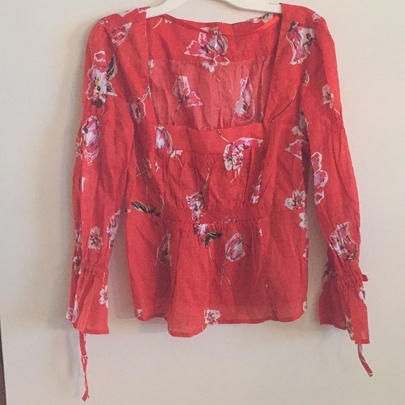 Free People Red Cherish The Light  Size Small Top - Picture 7 of 15